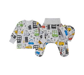  Комплект (чепчик + льоля + повзунки) дитячий утеплений з начосом К1ФТ003, фото 1 