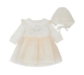  Комплект (сукня з фатином та перлинками + чепчик) для дівчинки К15ІН010, image 1 