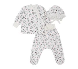  Комплект (чепчик + льоля + повзунки) дитячий утеплений з начосом К1ФТ003, image 1 