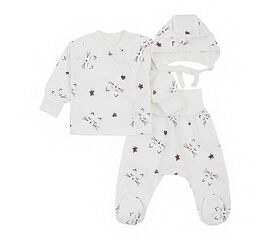  Комплект (чепчик + льоля + повзунки) дитячий утеплений з начосом К1ФТ003, image 1 