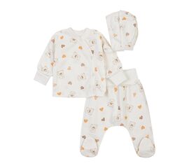  Комплект (чепчик + льоля + повзунки) дитячий утеплений з начосом К1ФТ003, фото 1 