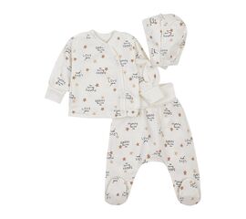  Комплект (чепчик + льоля + повзунки) дитячий утеплений з начосом К1ФТ003, фото 1 