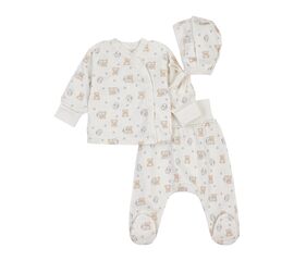  Комплект (чепчик + льоля + повзунки) дитячий утеплений з начосом К1ФТ003, фото 1 