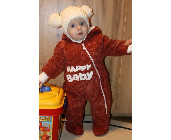  Демісезонний чоловічок (комбінезон) з утеплювачем (синтепон) га флісі дитячий 8ВВ060, фото 8 