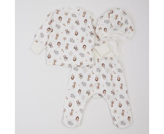  Комплект (чепчик + льоля + повзунки) дитячий утеплений з начосом К1ФТ003, фото 4 