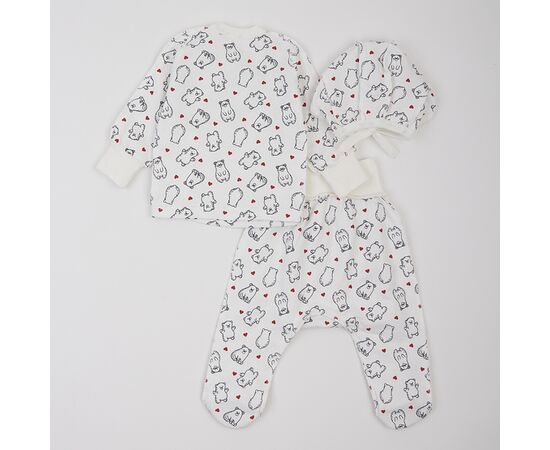  Комплект (чепчик + льоля + повзунки) дитячий утеплений з начосом К1ФТ003, фото 4 