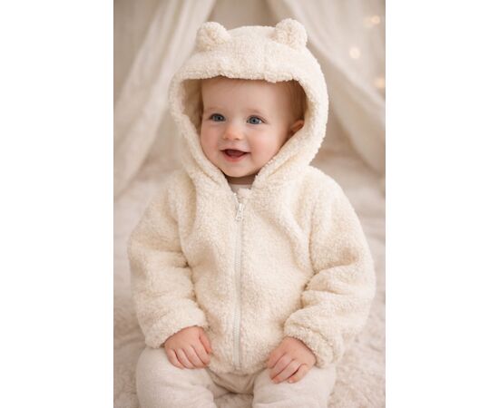  Куртка Тедді з капюшоном на бавовняній підкладці дитяча 2МТ019, image 9 